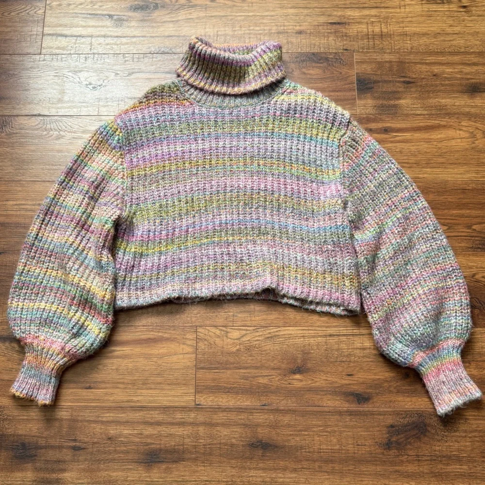 ASOS Topshop Women’s Knit Space Dye Rollneck Pullover Sweater Size 8-10 Medium
